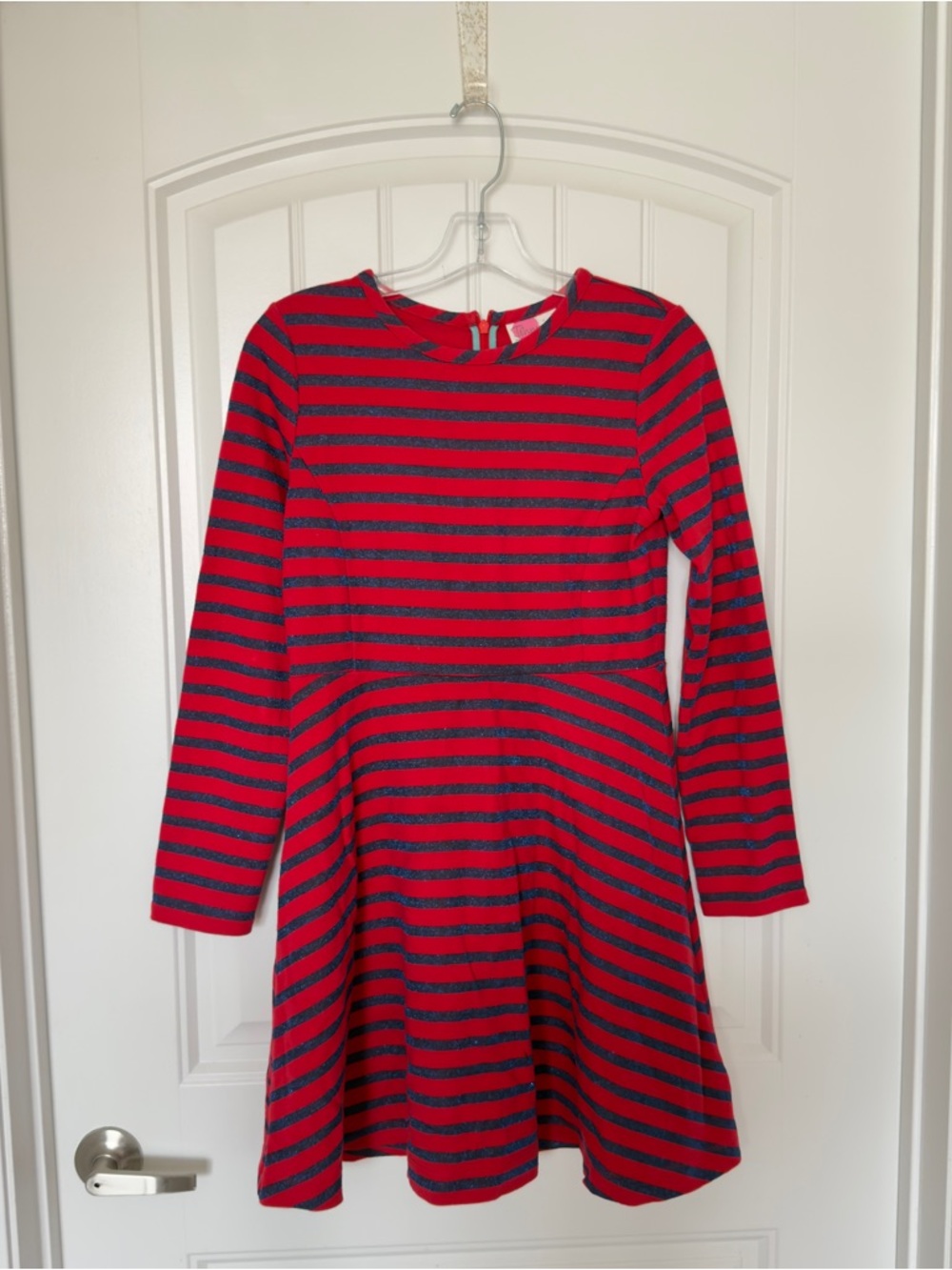 Johnnie B By Boden Girls Red Blue Stripe Dress Size 13-14 years